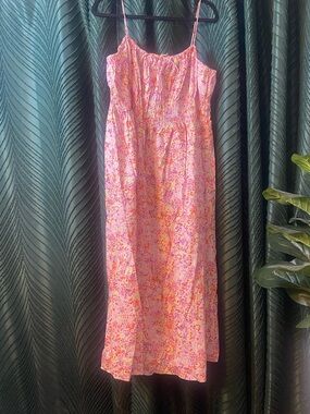H&M Pink Floral Maxi Sundress with Spaghetti Straps
